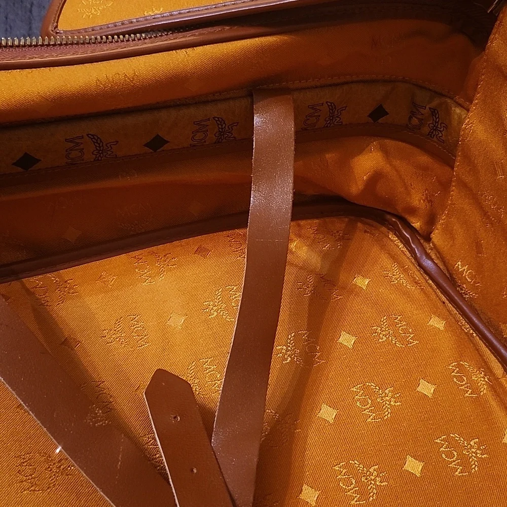 MCM Cognac Visetos Weekender Bag Vintage Made In Germany Unbranded Chains Added - Picture 16 of 17
